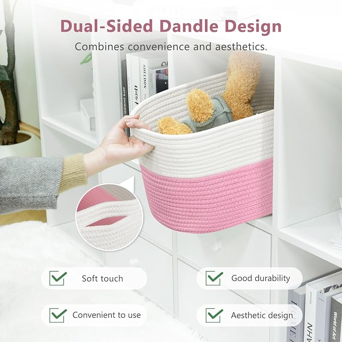 Cotton Rope Shelf Storage Basket, Shelf Storage Baskets - Image 4