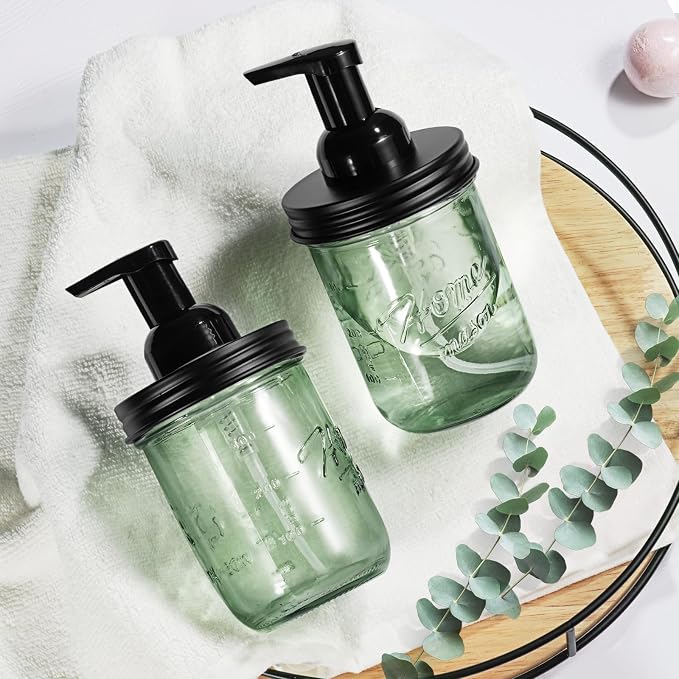 SheeChung Mason Jar Foaming Soap Dispenser, Stainless Steel Lid, BPA Free Pump - Image 5