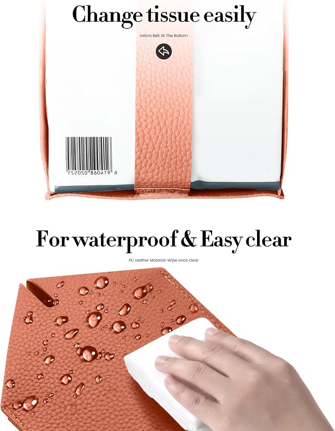 Tissue Box Cover, Jeethemy Square PU Leather Tissue Box Holder, Modern Tissue - Image 7