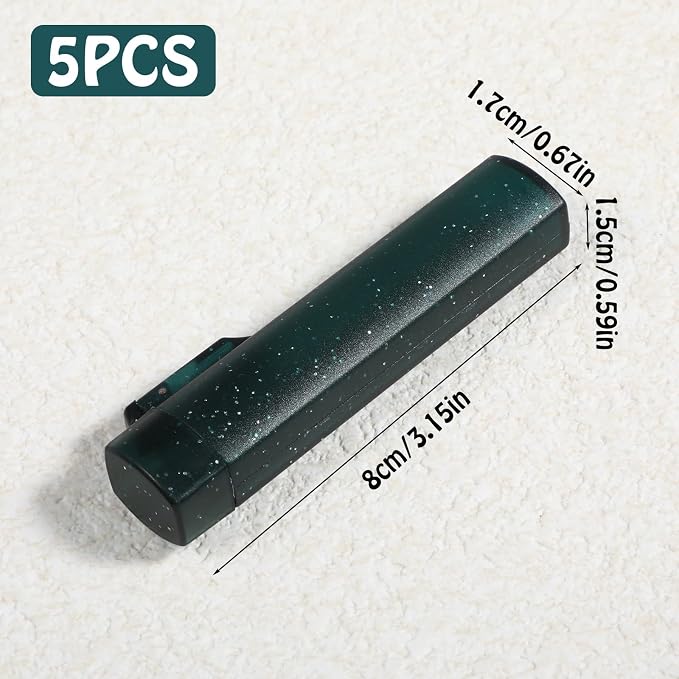 5Pcs Toothpick Holder for Traveling, Snowflake Dark Green Mini Dispenser Pocket - Image 2