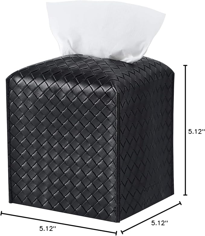 Tissue Box Cover PU Leather Tissue Holder Square Facial Tissue Case Facial - Image 5