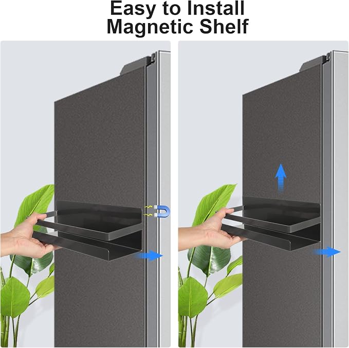 Uten Large Spice Rack for Refrigerator, 2 Pack Strong Magnetic Shelves - Image 6