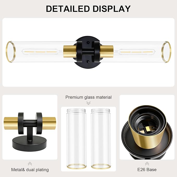 Wall Sconces Set of Two, Hardwired Modern Sconces Wall Decor Set of 2 Wall Light - Image 5