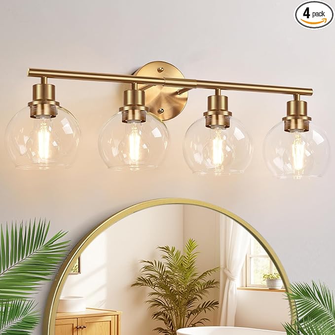 4-Light Bathroom Light Fixtures, Bathroom Wall Sconces by Indoibrightenyourbathroom
