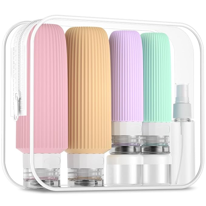 16 Pack Travel Bottles for Toiletries, Large 6oz Silicone Travel Containers by Mrsdry