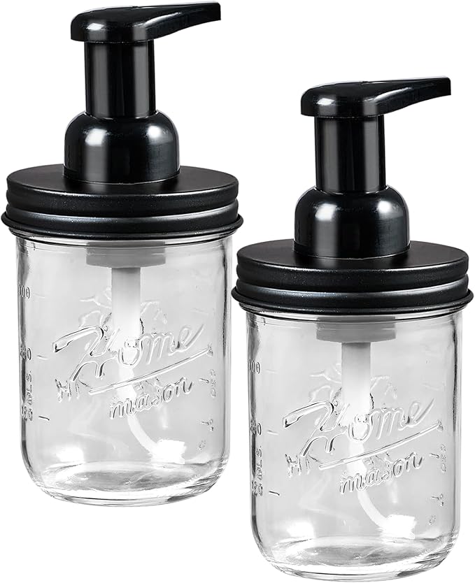 SheeChung Mason Jar Foaming Soap Dispenser, Glass Foaming Hand Soap Dispensers by SheeChung