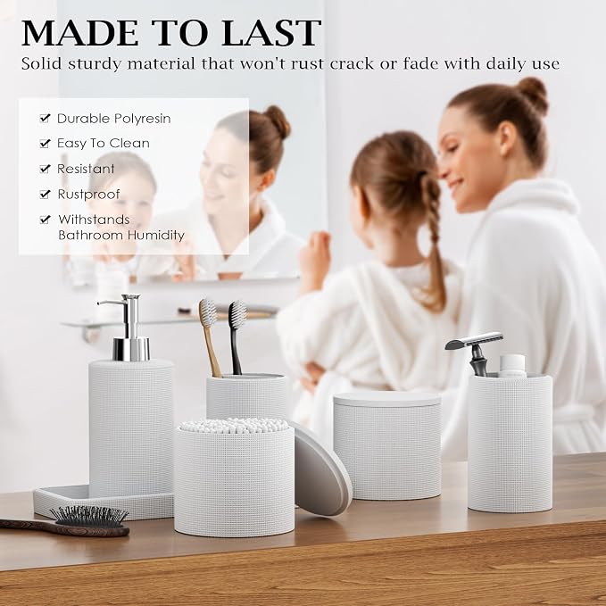 6-Piece White Bathroom Set - Image 3