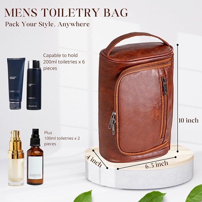 Mens Toiletry Bag, Compact Dopp Kit - Image 3
