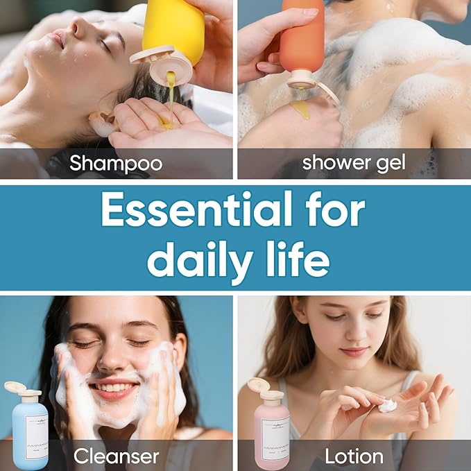 3 PACK Travel Shampoo Bottle, Empty Plastic Squeeze Bottles 6.8oz - Image 4