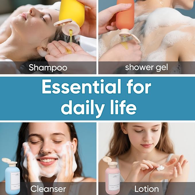 3 PACK Travel Shampoo Bottle, Empty Plastic Squeeze Bottles 6.8oz - Image 5