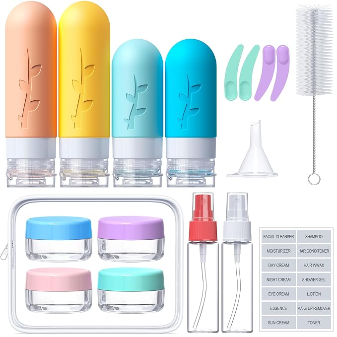 18pack Travel Bottles for Toiletries:Silicone TSA Approved-Containers for - Image 7