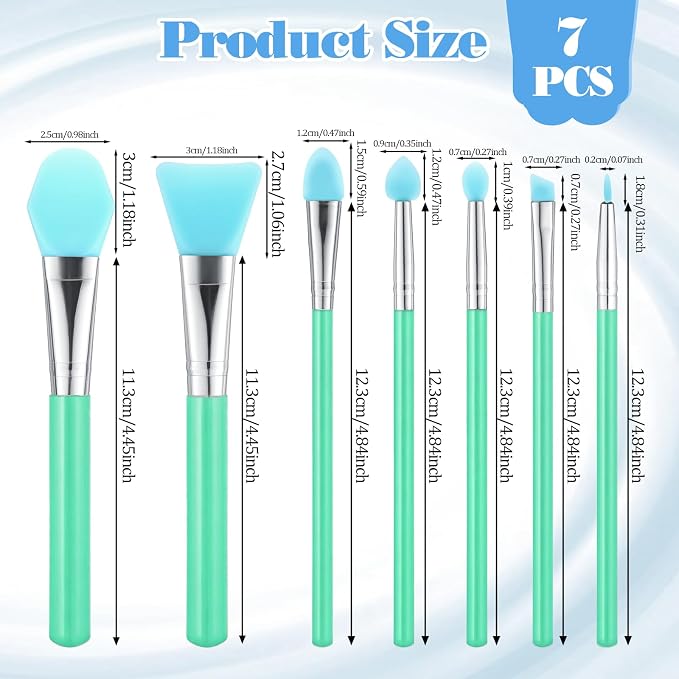 7PCS Silicone Brush Applicator Kit, Resin Brush Applicator UV Resin Brushes - Image 2