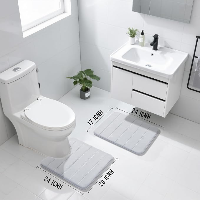 Yimobra U-Shaped Toilet Bath Mat Set 2 Piece - Image 2