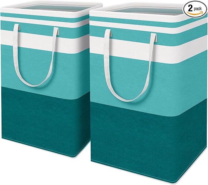 HomeHacks 2-Pack Large Laundry Basket, Waterproof, Freestanding Laundry Hamper by HomeHacks