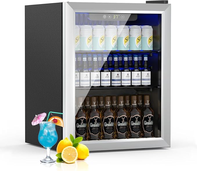 Stopasd Beverage Refrigerator Cooler, 1.6 Cu.Ft/70 Can Drink Fridge by Stopsad