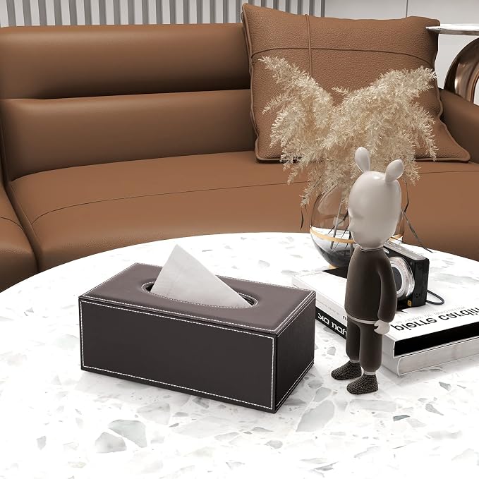 KINGFOM Rectangular PU Leather Tissue Box Cover - Image 5