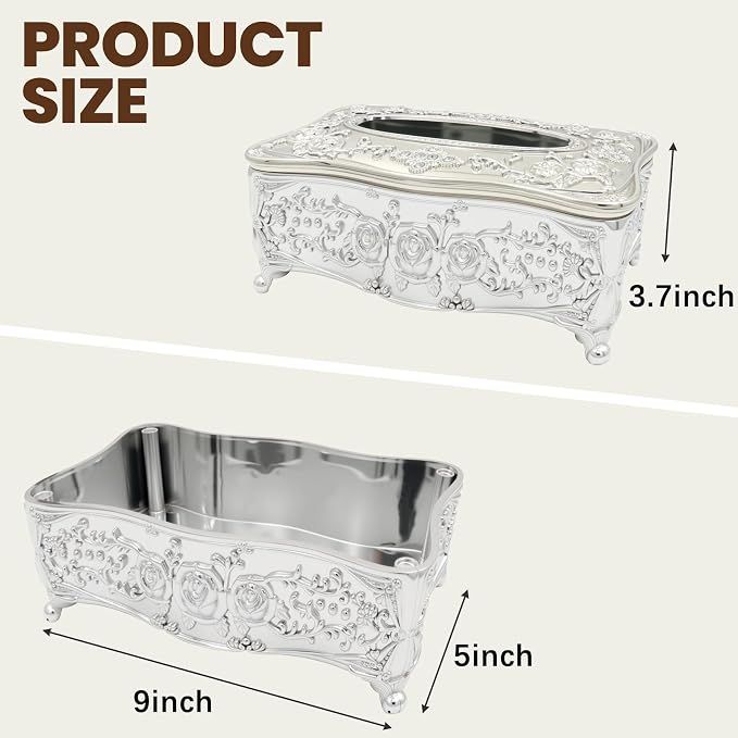 Geesatis Tissue Box Cover, Rectangle Tissue Box Holder, Rectangular Napkin - Image 2