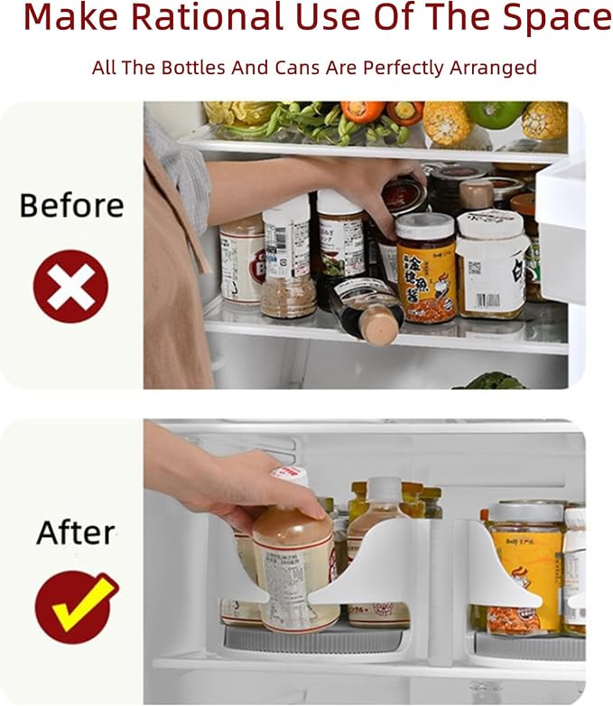 Refrigerator Lazy Susan Turntable, 360°Rotate Fridge Turntable Organizer - Image 5