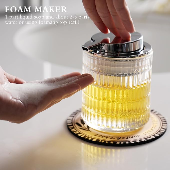 Foaming Hand Soap Dispenser, Glass Foam Soap Dispenser or Lotion Dispenser - Image 2