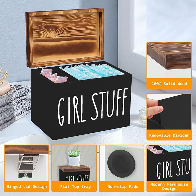 Tampon Holder for Bathroom, Feminine Product Organizer Pad Case - Image 3