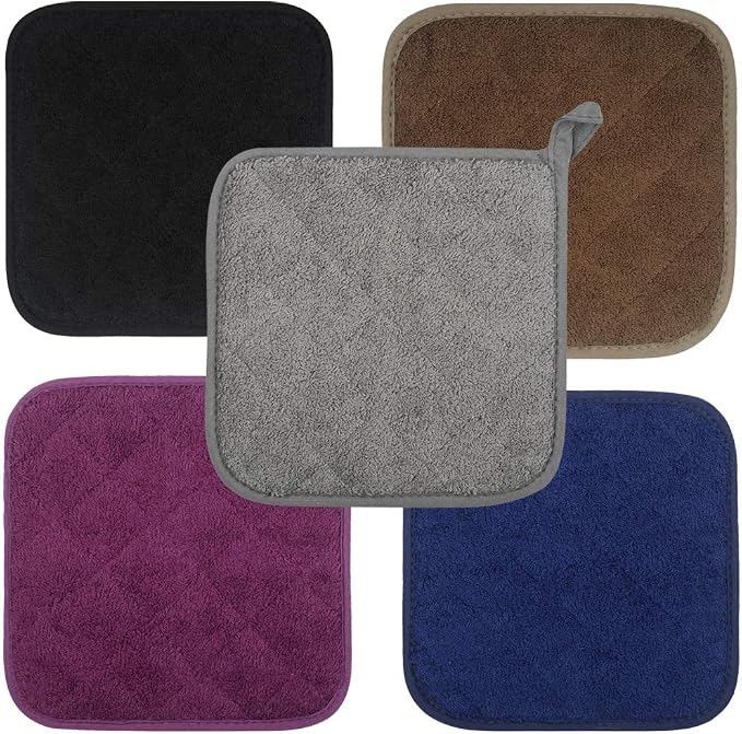 100% Cotton Kitchen Everyday Basic Terry Pot Holder Heat Resistant Coaster - Image 2
