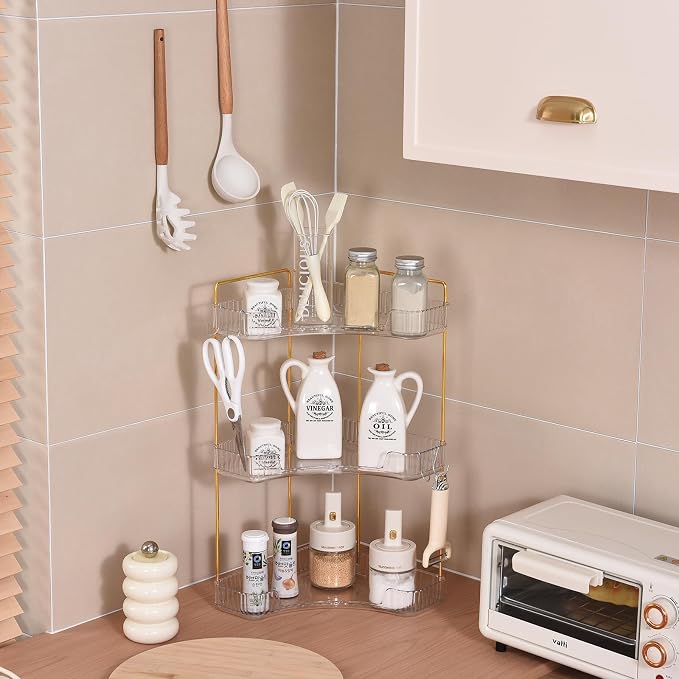 3-Tier Corner Bathroom Organizer Countertop - Image 4