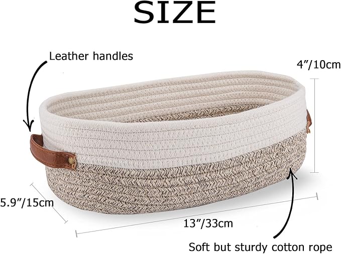 2 Pack Woven Storage Basket for Toilet Tank Top, Farmhouse Home Decor - Image 5