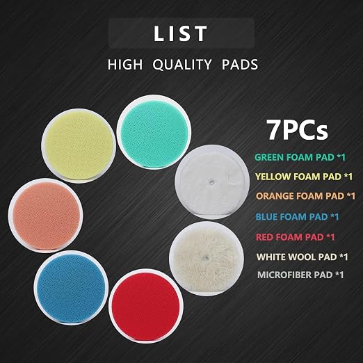 Buffing Polishing Pads 5 Inch, CAR ROAD 7PCs 5.5 Inch Face - Image 2