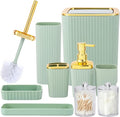 Bathroom Accessory Set, 9 Pieces Light Green Bathroom Accessories Set by Viowil
