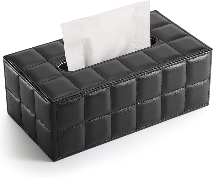 KINGFOM Rectangular Tissue Box Cover, Imitation Suede PU Leather Tissue Box by KingfomLeatherHomeOfficeDecor