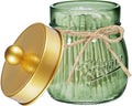 SheeChung Green Glass Qtip Holder Dispenser, Mason Jar Apothecary Jars by SheeChung