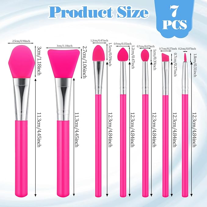 7PCS Silicone Brush Applicator Kit, Resin Brush Applicator UV Resin Brushes - Image 2