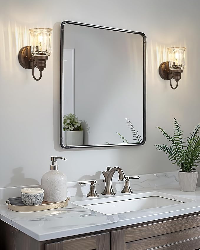 Rustic Wall Sconces Set of Two, HWH Farmhouse Vanity Wall Sconces - Image 6