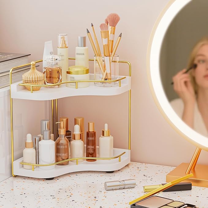 2-Tier Corner Bathroom Counter Organizer - Image 6