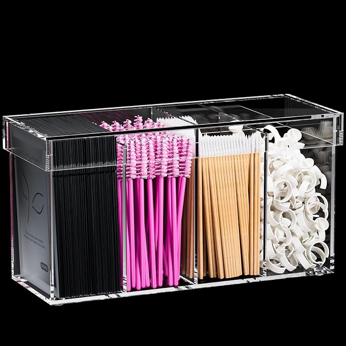 Lash Extension Organizer with Lid, Acrylic Lash Organizer - Image 9