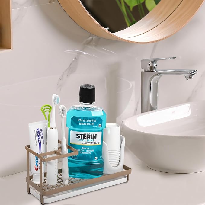 Toothbrush Holders for Bathrooms, Carbon Steel Tooth Brushing Holder Electric - Image 2