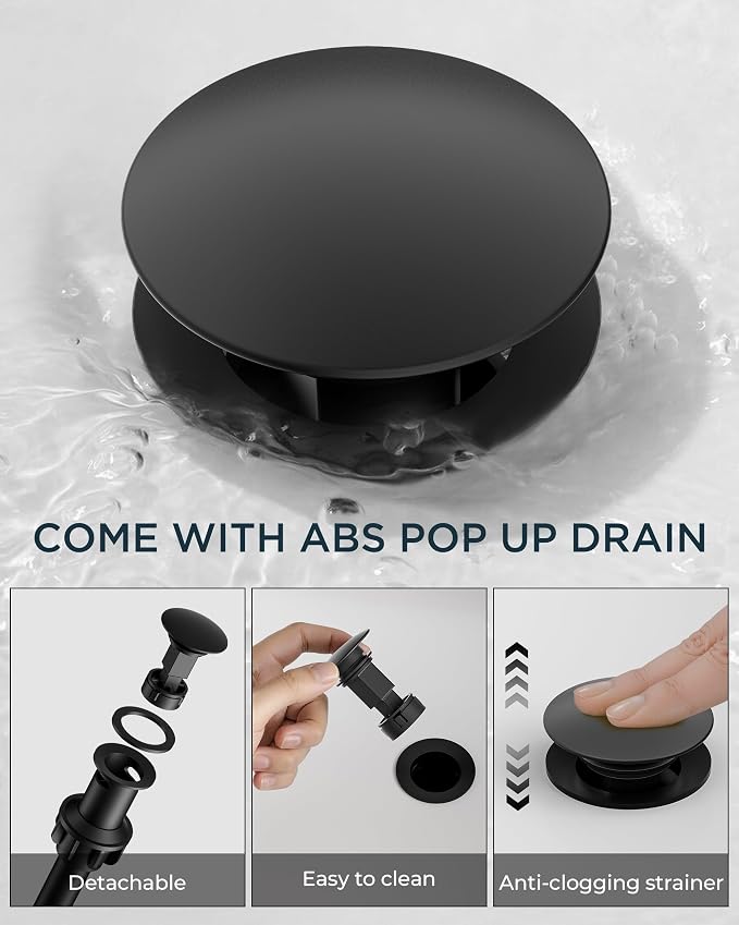 FORIOUS 4 Inch Centerset Bathroom Faucet Black 2 Hole, Two Handle Matte Black - Image 9
