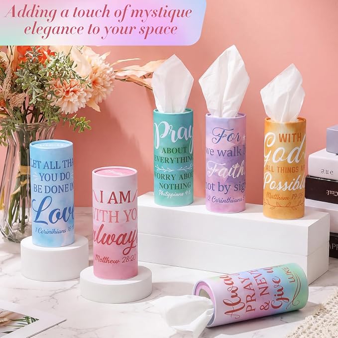 Outus 12 Pcs Christian Car Tissues Cylinder Holder - Image 5