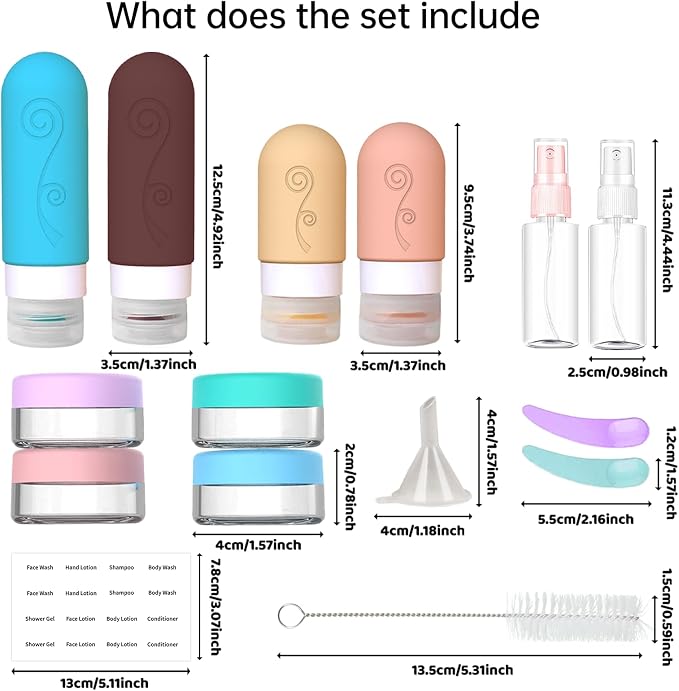 16 Pack Travel Bottles Set for Toiletries, TSA Approved Travel Containers Leak - Image 4