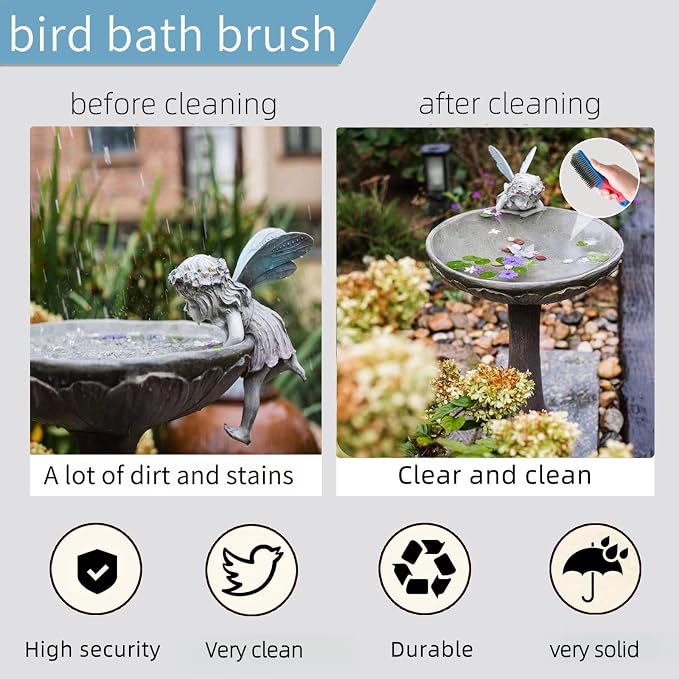 2 Pcs Bird Bath Hard Wire Brushes，Iron Out Rust Stain Remover，Bathtub Cleaning - Image 8