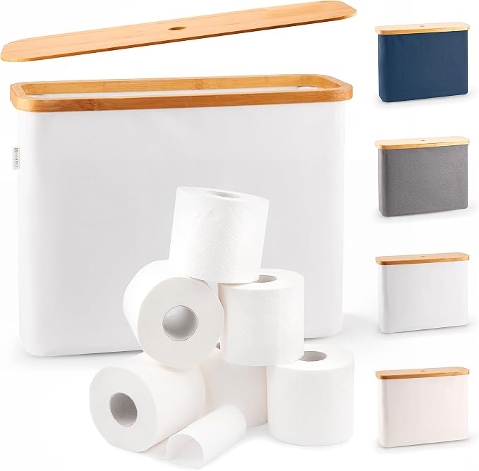 LONBET Toilet Paper Storage for 12 Rolls, Stackable & Foldable by Lonbet