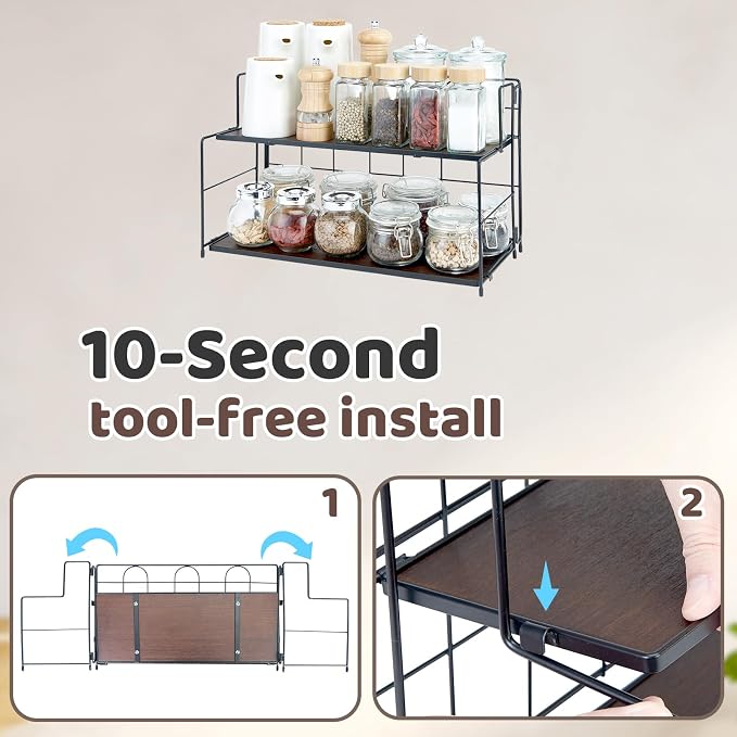 Bathroom Counter Organizer 10s Tool-Free Install, 2 Tier Bathroom Organizers - Image 2