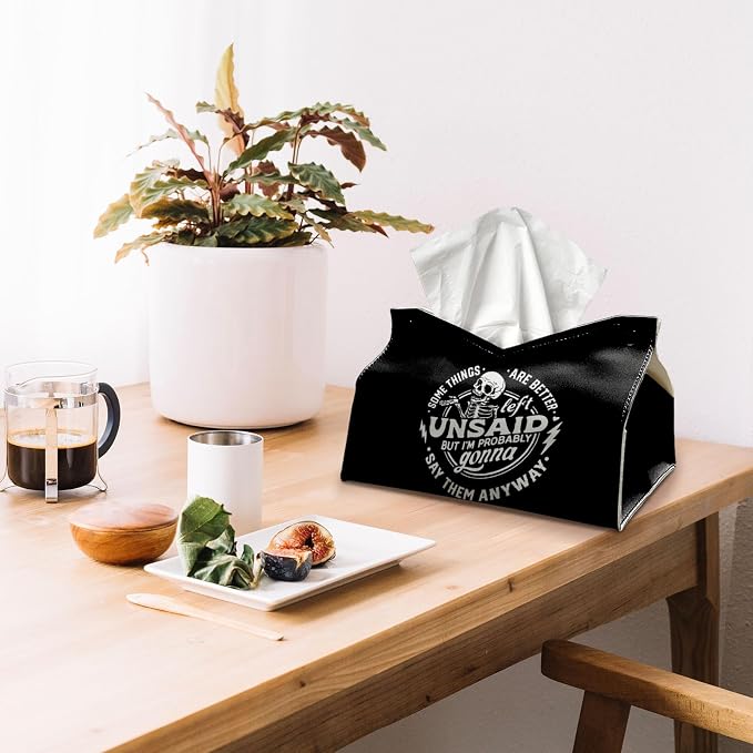 Skeleton Funny Tissue Box Cover Rectangle, Gothic Skull Tissue Box Holder - Image 3
