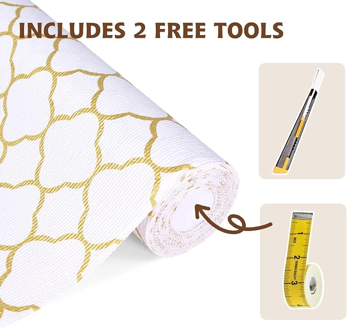 Shelf Liners for Kitchen Cabinets 12in x 30FT Non Adhesive Drawer Liner Gold - Image 4