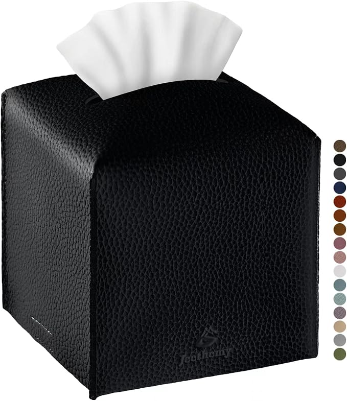 Tissue Box Cover, Jeethemy Square PU Leather Tissue Box Holder, Modern Tissue by Jeethemy