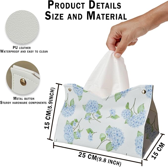 Hydrangea Tissue Box Cover Rectangle - Image 5