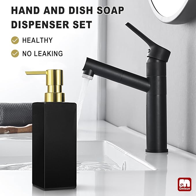 GMISUN Gold Hand Soap Dispenser, 12 fl oz/350ml Refillable Dish Dispensers - Image 5