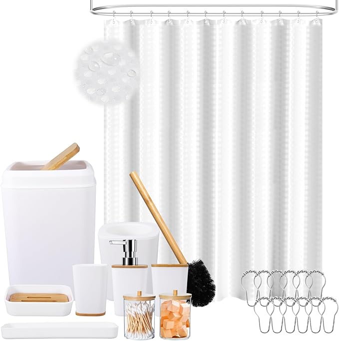 White Bathroom Sets Accessories by BetterbathroomwithXLHOME