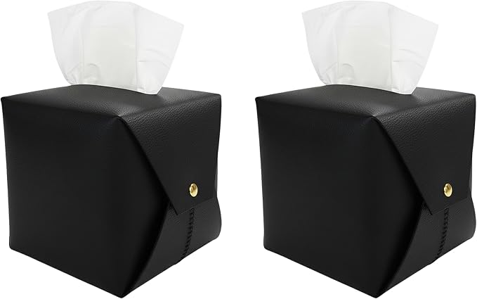 Tissue Box Cover Square, Leather Tissue Holder Organizer by Frayot