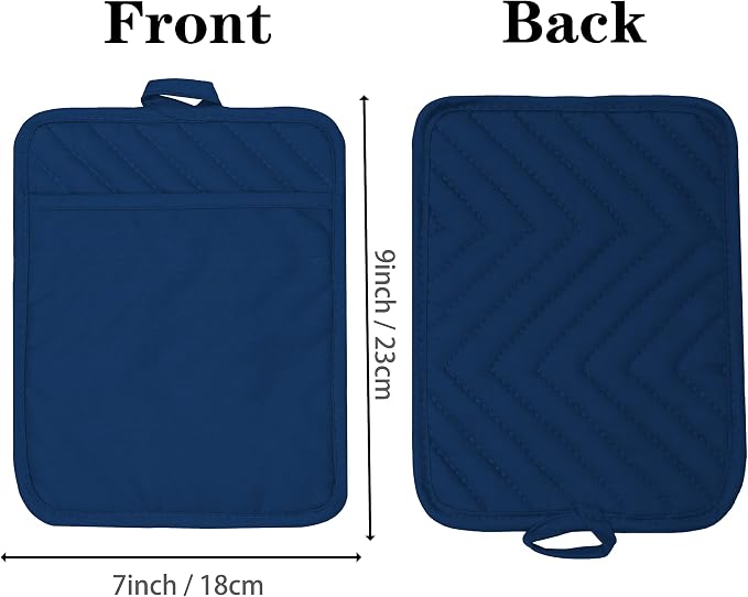 Oven Pot Holder with Pocket Cotton Heat Resistant Coaster Potholder Kitchen Hot - Image 2